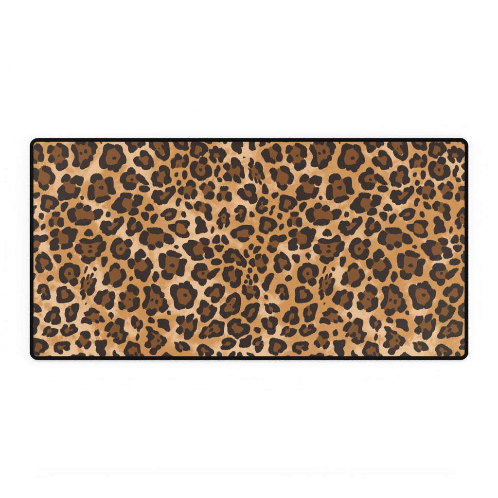 Leopard Print Desk Mat - Large Animal Print Gaming/Office Desk Pad
