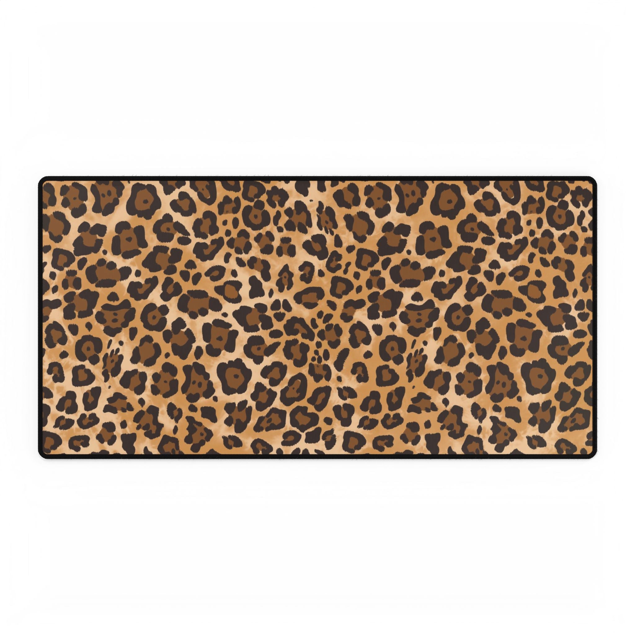 Leopard Print Desk Mat - Large Animal Print Gaming/Office Desk Pad
