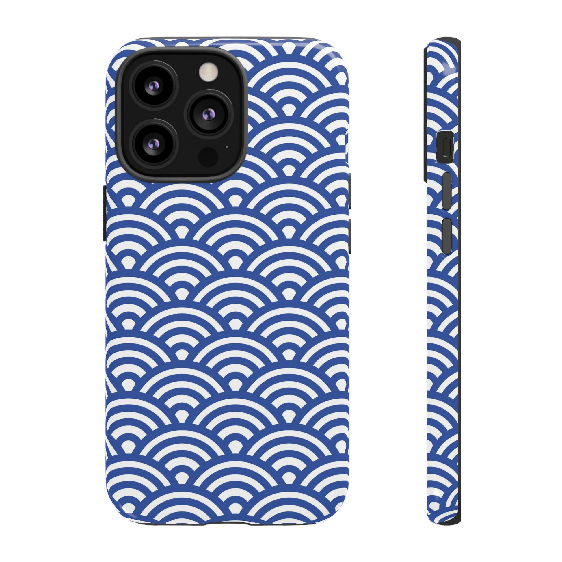 Blue Wave Pattern Tough Phone Case for iPhone 13 models