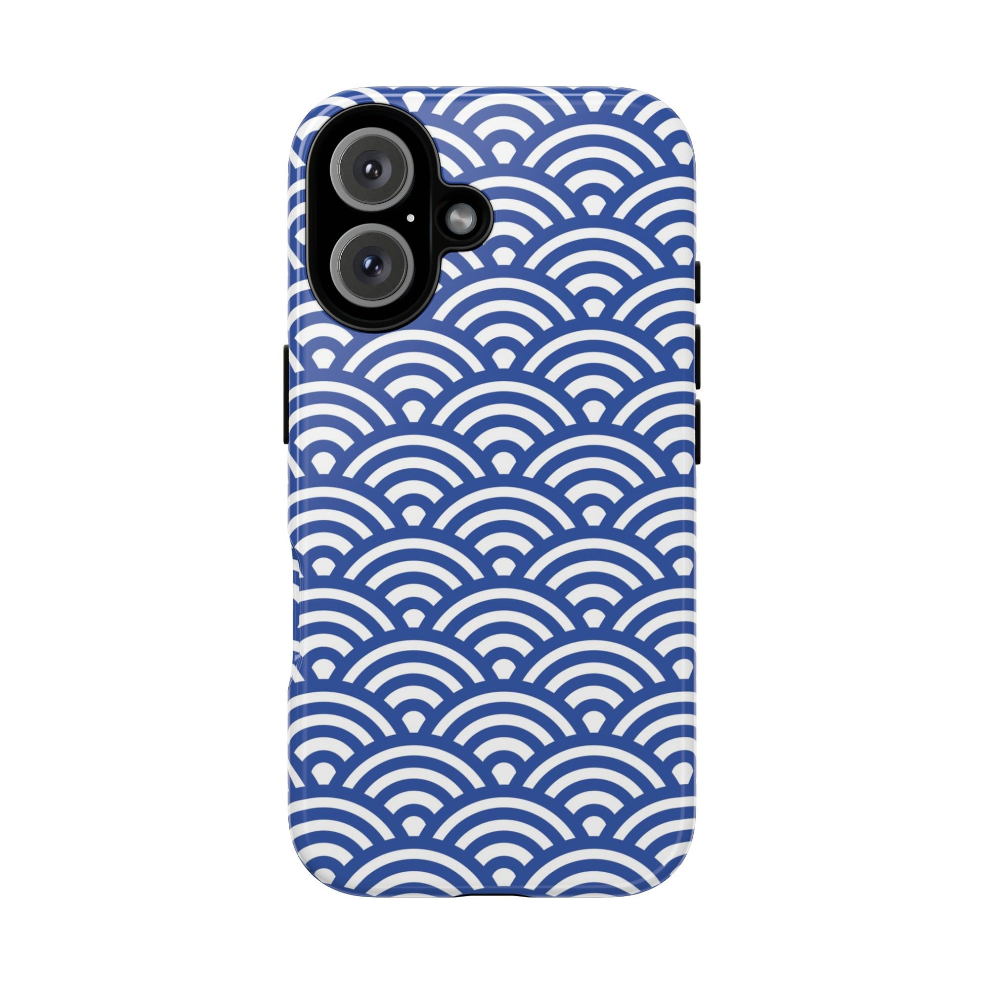 Blue Wave Pattern Tough Phone Case for iPhone 16 models