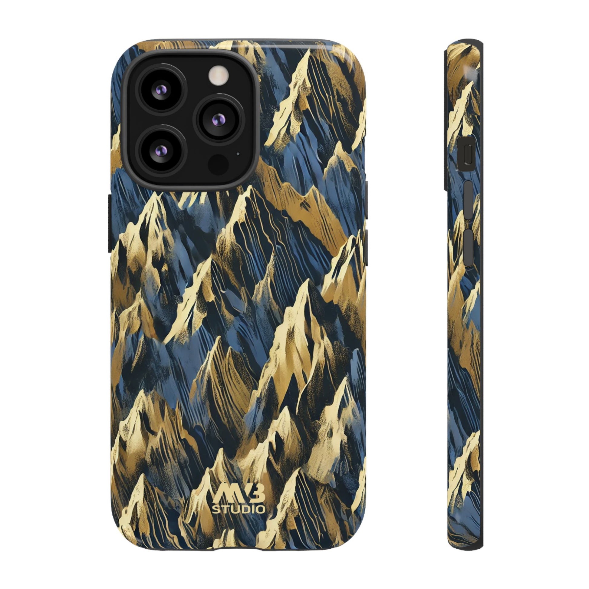 Blue & Gold Terrains Tough iPhone Case