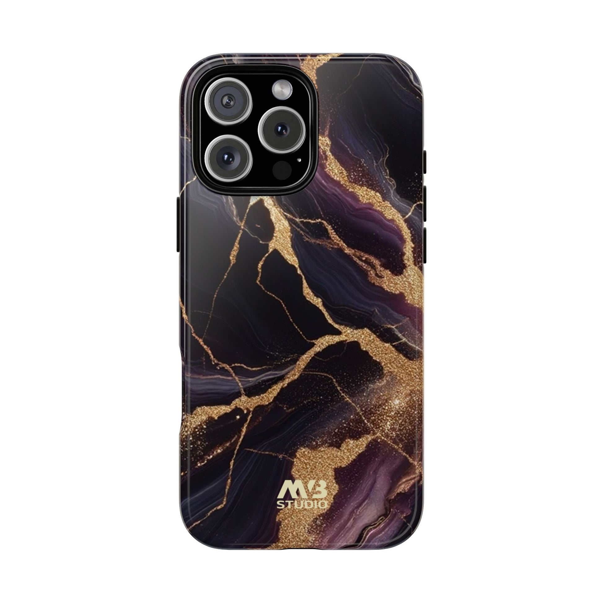 Purple & Gold Marble Tough iPhone Case