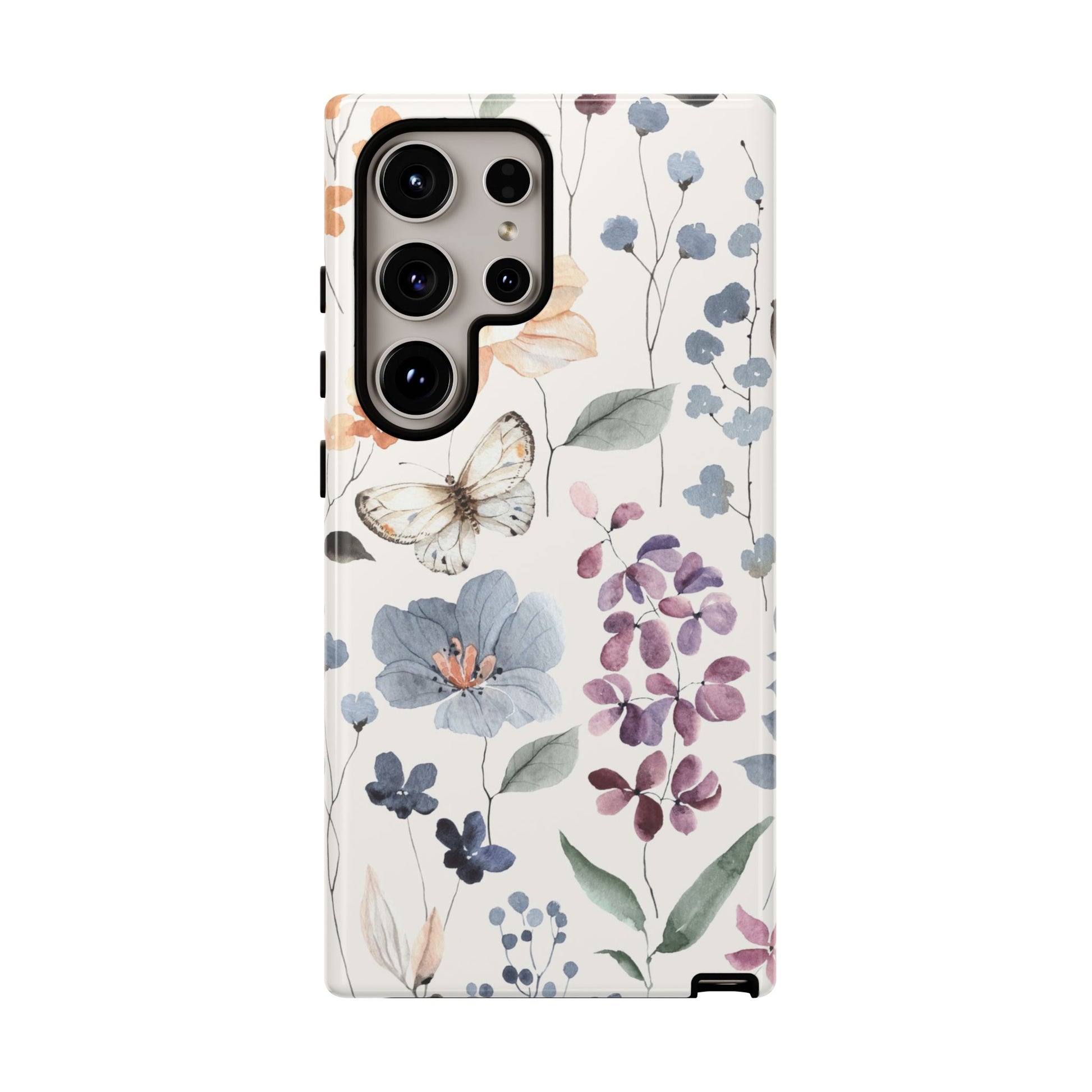 Watercolour Wild Flowers Tough Samsung Phone Case with vibrant floral design for stylish phone protection.