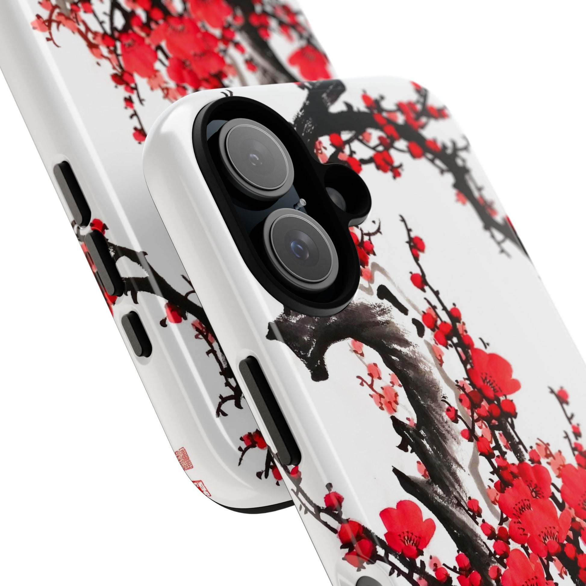 Plum Blossom Ink Tough Phone Case for iPhone 16 Models