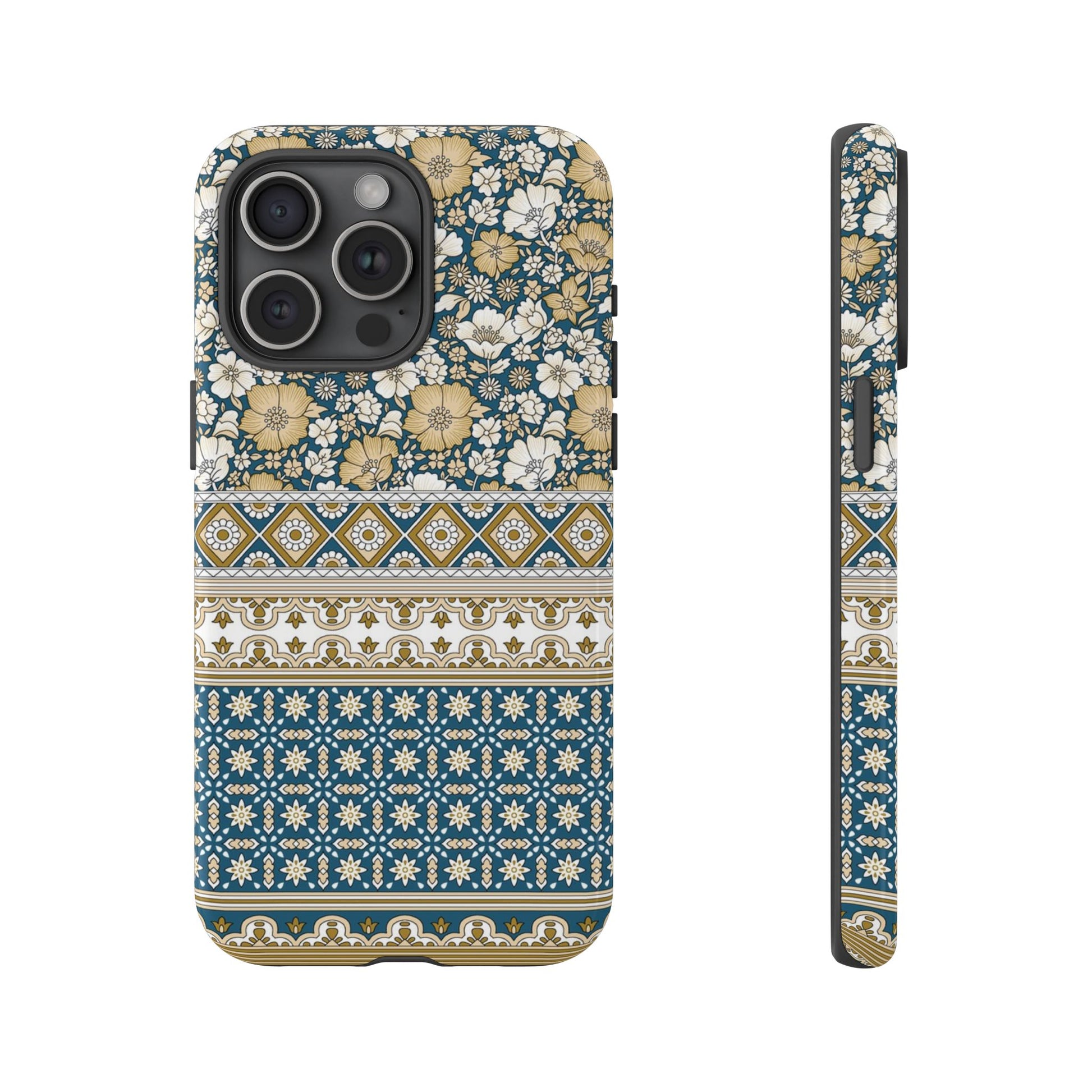 Vintage Floral Tough Phone Case for iPhone 15 models
