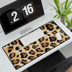 Leopard Print Desk Mat - Oversized Animal Print Gaming/Office Desk Pad