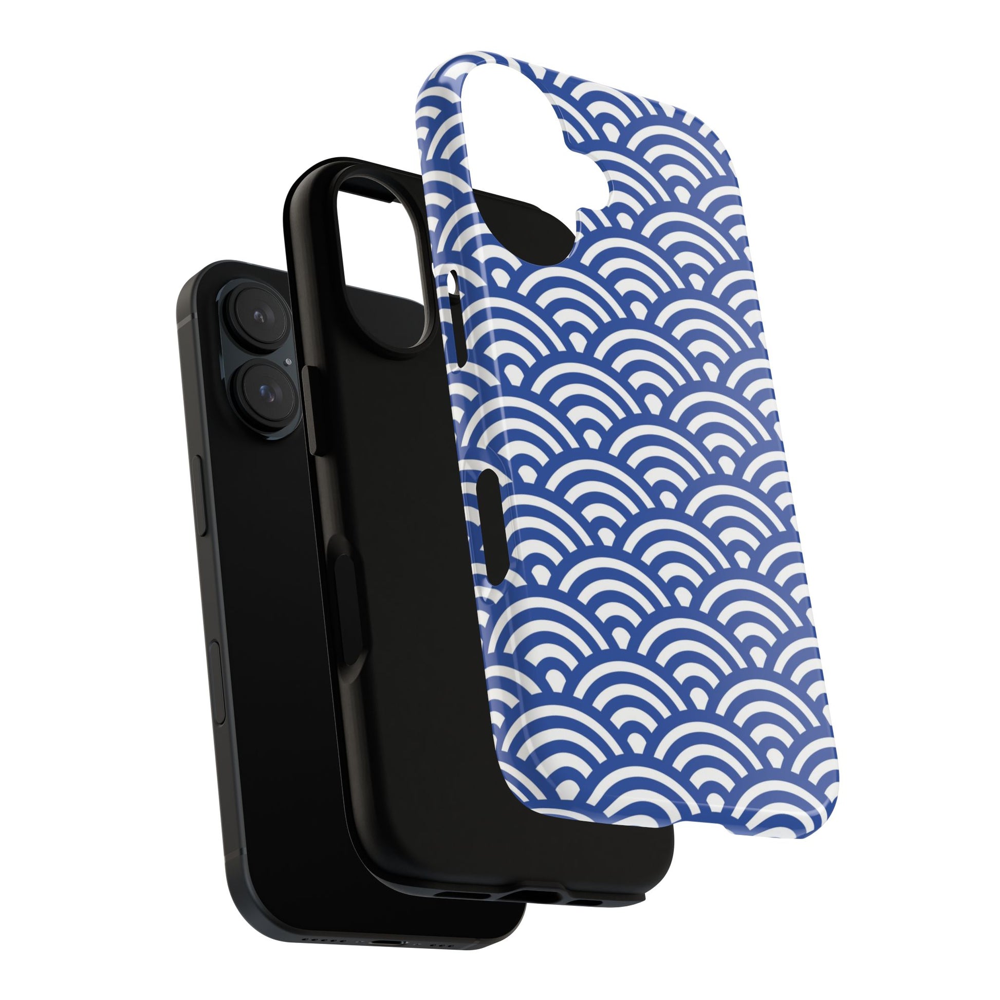 Blue Wave Pattern Tough Phone Case for iPhone 16 models