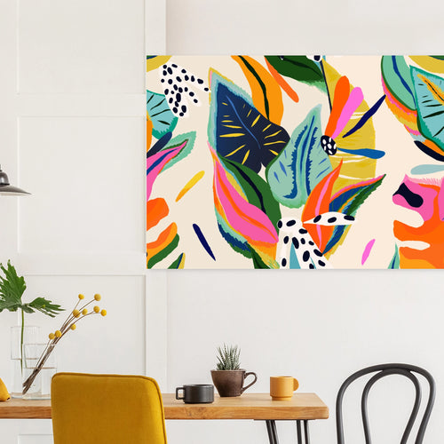 Abstract Flowers Poster mounted on the wall.