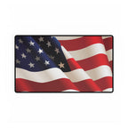 American flag design on a white background mouse mat