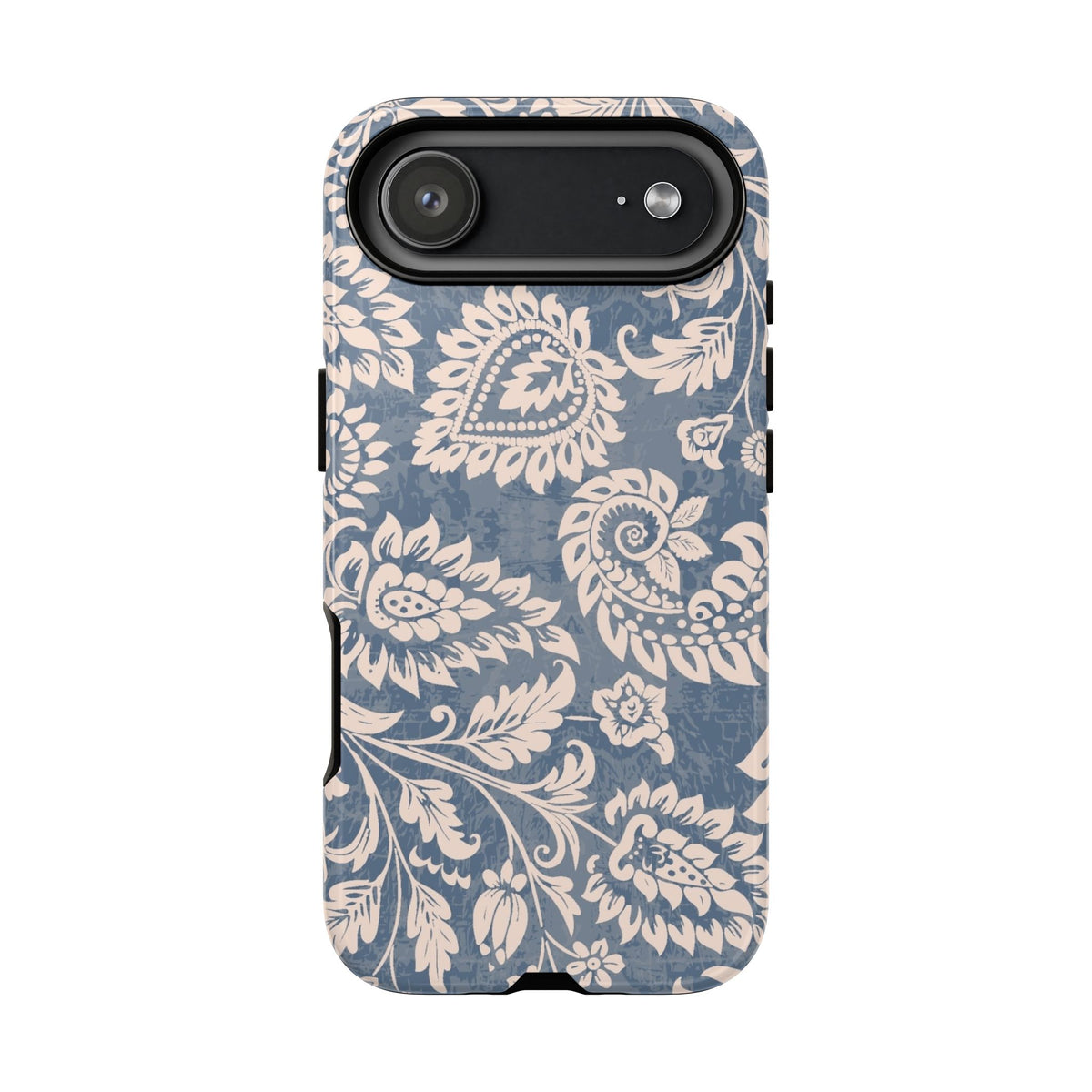 Blue Floral Pattern Tough iPhone 17 Air Case with floral pattern on a blue background