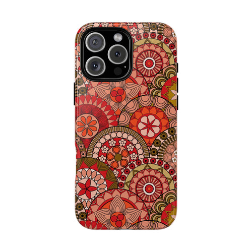 Phone case with a colorful floral pattern on a white background