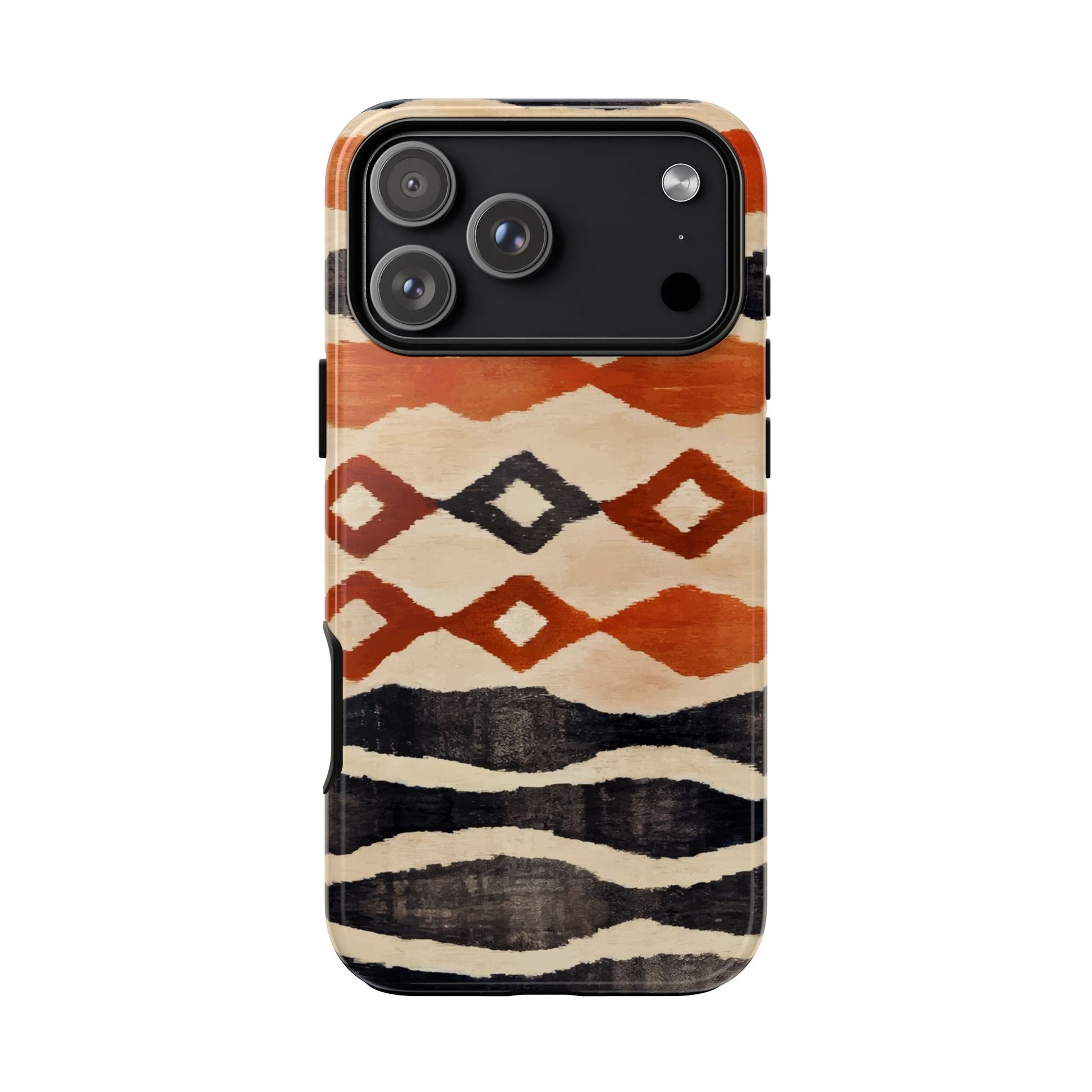 Boho Pattern iPhone 17 Pro Max Case with geometric pattern on a white background