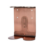 Copper metal bracket on a white background