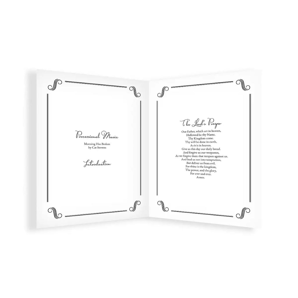 Simple border design of funeral order of service by MVB STUDIO
