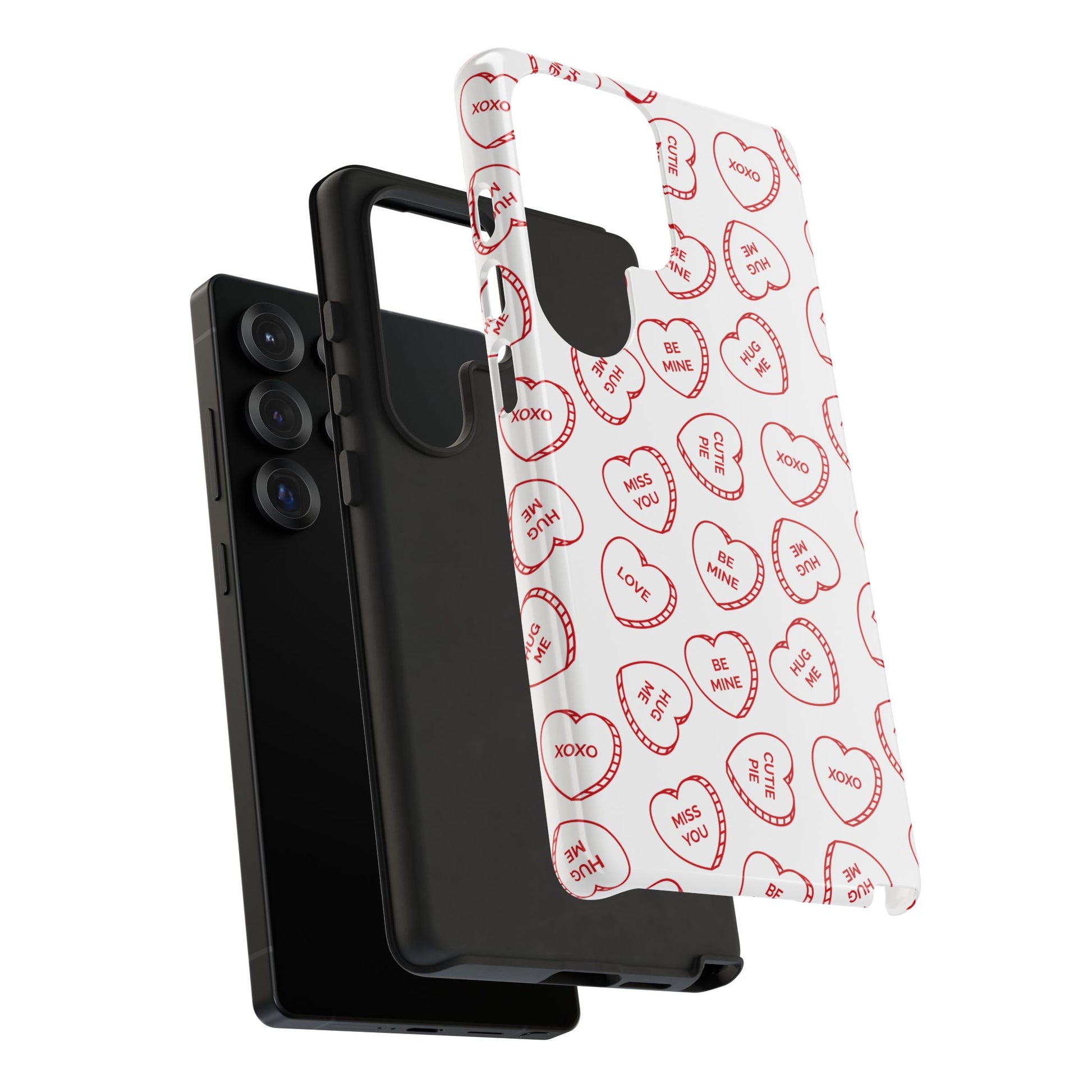 Conversional Hearts Tough Samsung Galaxy S25 Ultra Phone Case with dual protections, black inner case and tough rugged base