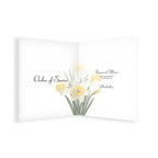 Order of Service card with yellow flowers on a white background by MVB STUDIO