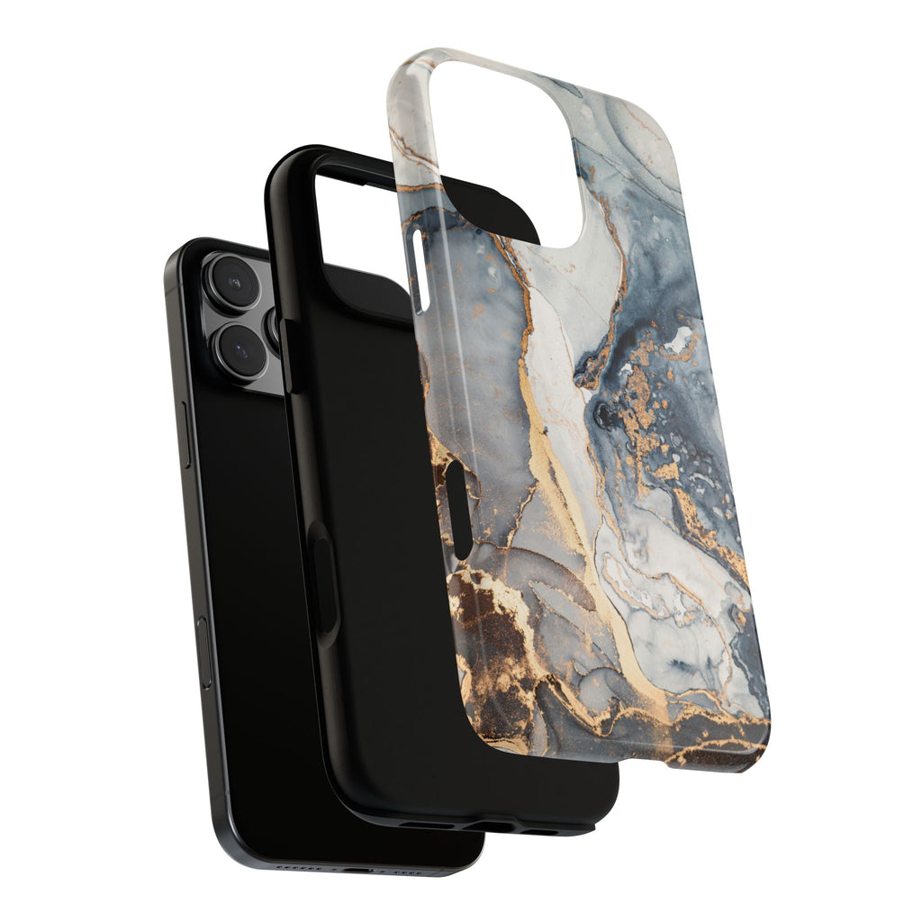 Phone case with marble design on a white background