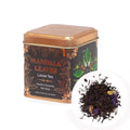 Tea canister labelled 'Mandala Leaves' with loose tea leaves, Earl Grey Black Tea with Bergamot - 50g displayed on a white background