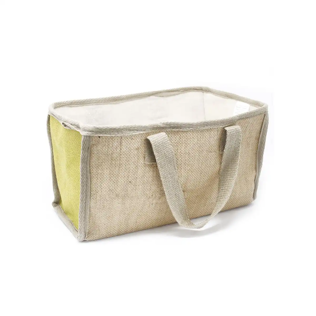 Eco-Friendly Jute & Cotton Shopping Basket - Olive
