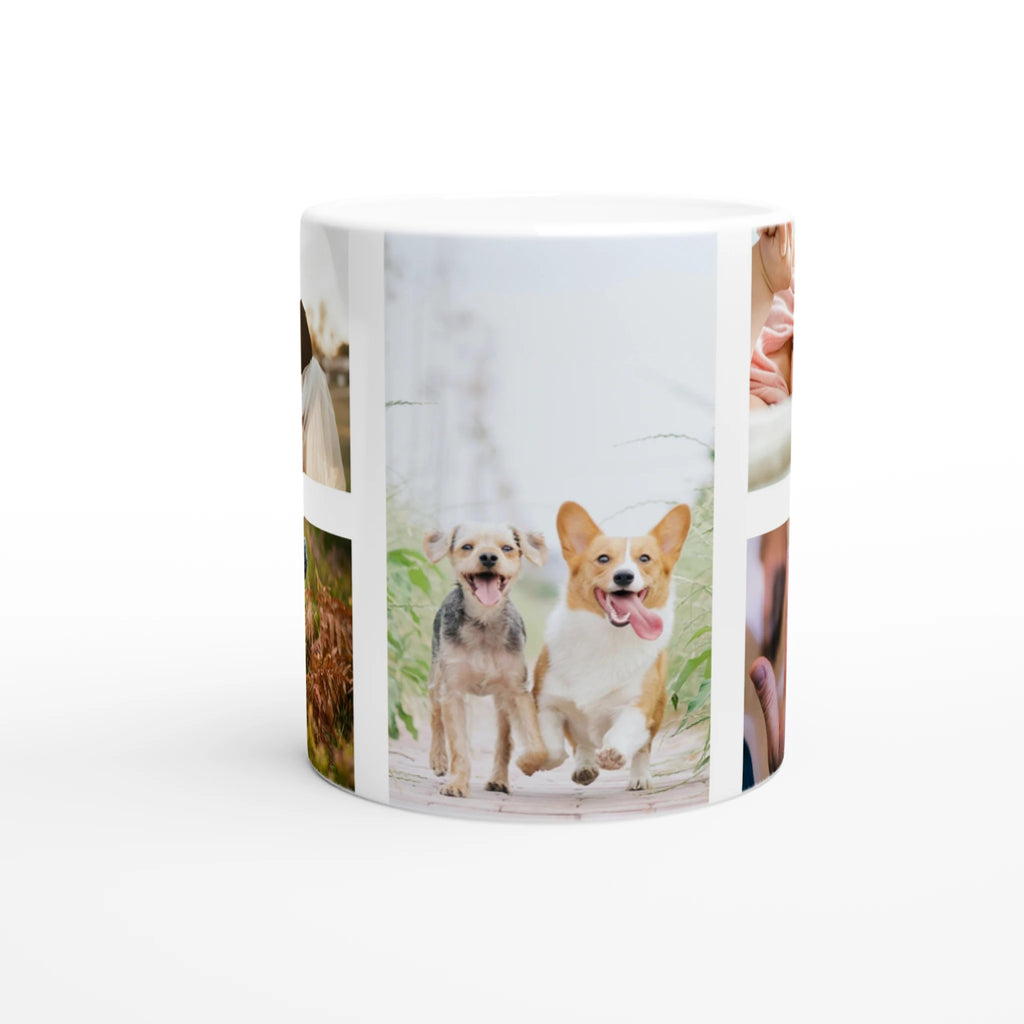 Mug with a collage of dogs on a white background