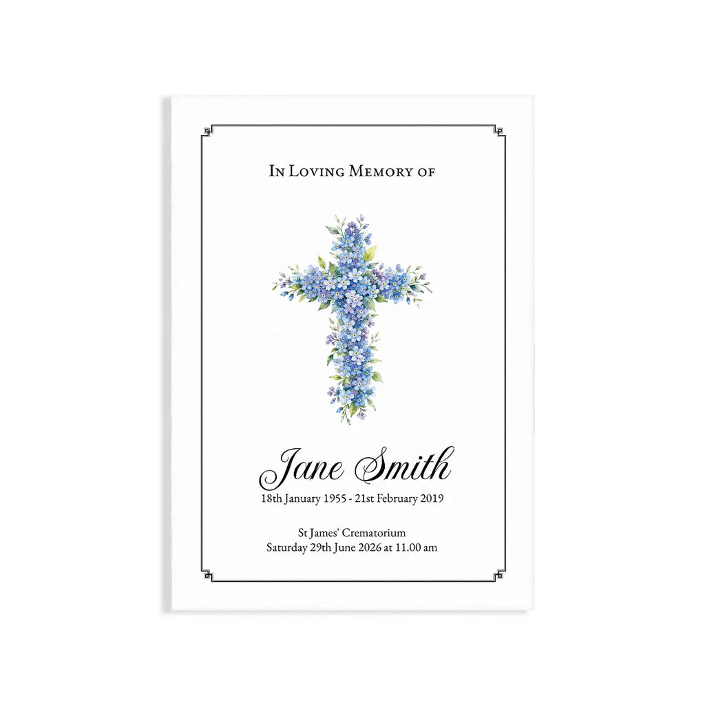 Forget-Me-Not Cross Funeral Order of Service