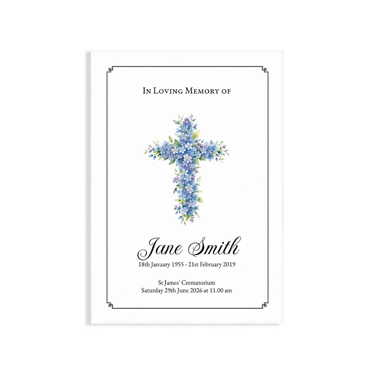 Forget-Me-Not Cross Funeral Order of Service