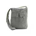 Gray Two Pocket Bags - Large shoulder bag with two pockets on a white background