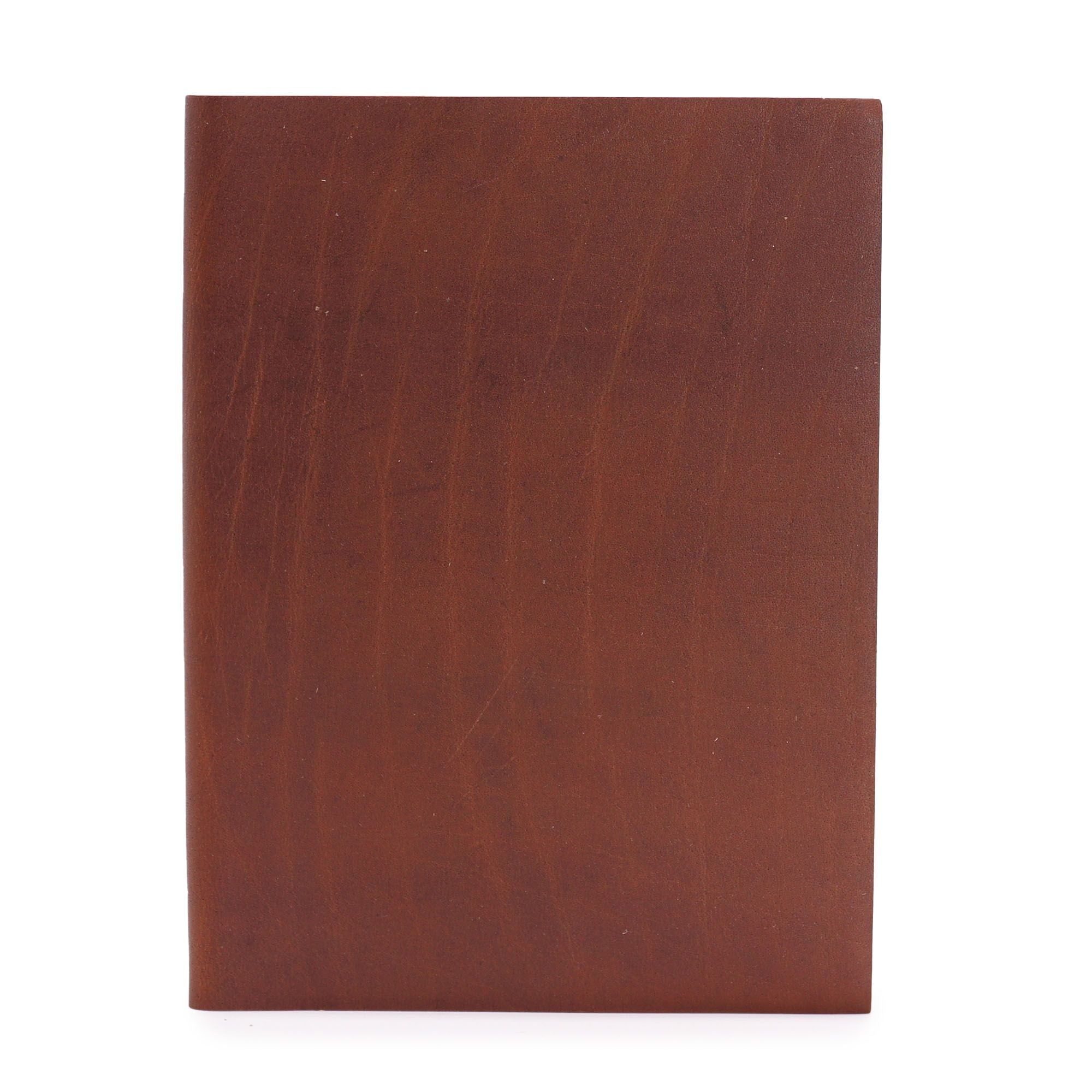 Brown leather notebook on a white background from MVB STUDIO official store.