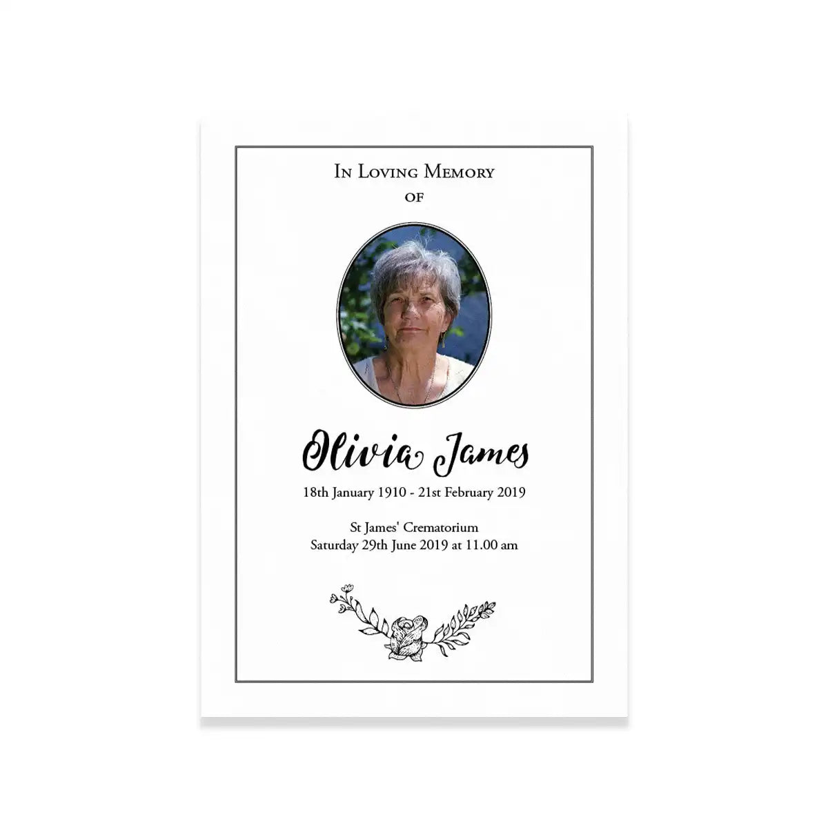 Minimal Floral Funeral Order of Service by MVB STUDIO