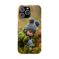 Personalised Slim Case  iPhone 16 Pro Max with a child in a forest design