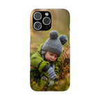 Personalised Slim Case  iPhone 16 Pro Max with a child in a forest design