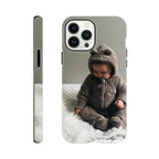 Personalised Photo Tough Case iPhone 13 Pro Max with a child in a bear onesie design on a white background