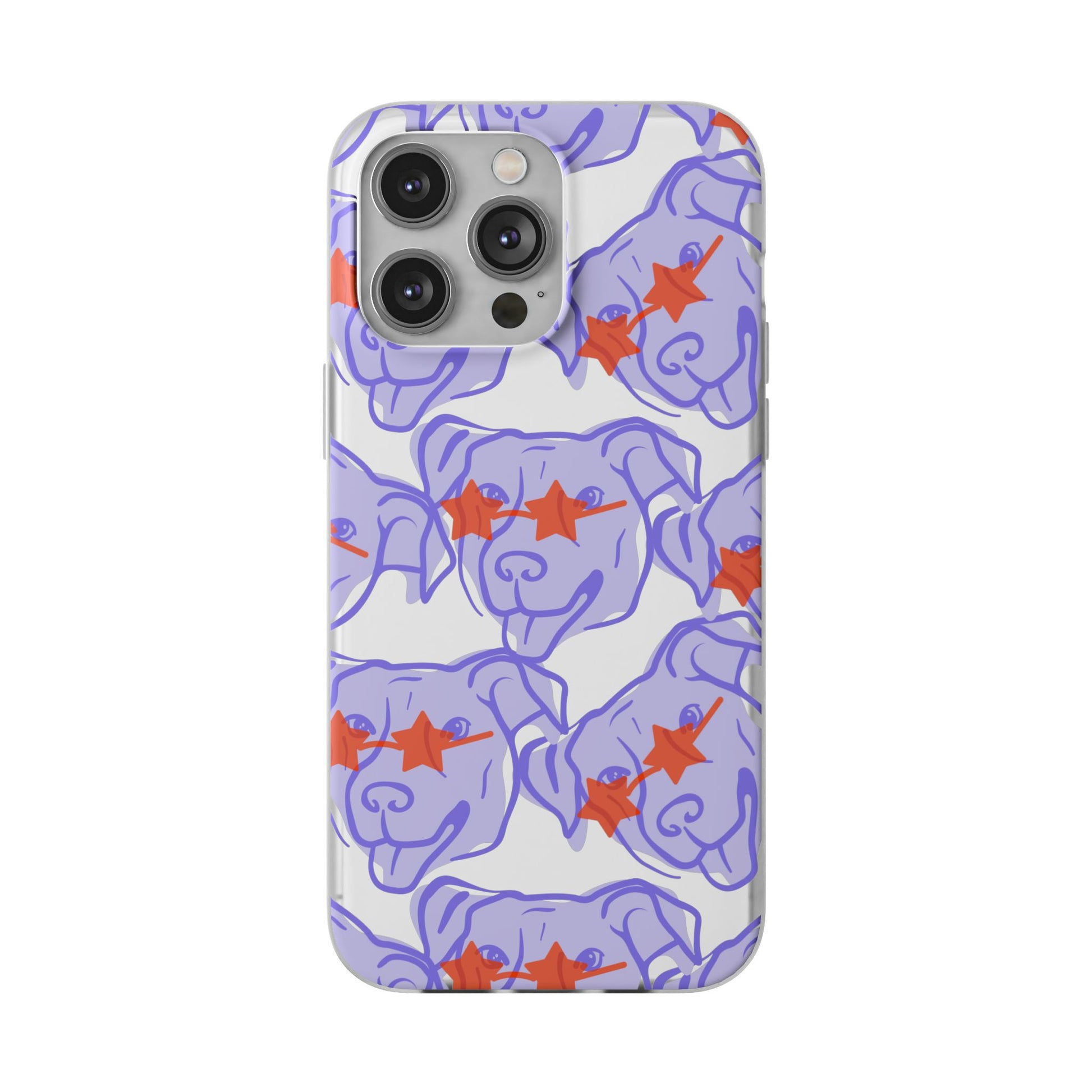 Puppy Sunglasses Flexi Case for iPhone 14 Pro Max with gray background  and 3 camera
