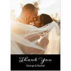 Couple embracing under a veil with 'Thank You George & Rachel' text at the bottom.
