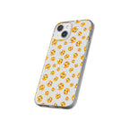 Thinking Emoji Buzz Soft Flexi Case - iPhone 14 with yellow ghost pattern on a white background