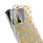 Thinking Emoji Buzz Soft Flexi Case - iPhone 16 Pro peeling the case to show the flexibility and ease of removing the case