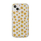 Thinking Emoji Buzz Soft Flexi Case for iPhone 14 Plus with yellow emoji icons