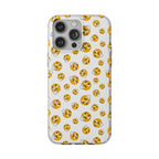 Thinking Emoji Buzz Soft Flexi Case for iPhone 14 Pro Max with 3 camera and yellow icons