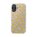 Thinking Emoji Buzz Soft Flexi Case for iPhone 16 Plus yellow pattern