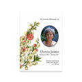 Memorial card with floral design and photo of the deceased by MVB STUDIO.