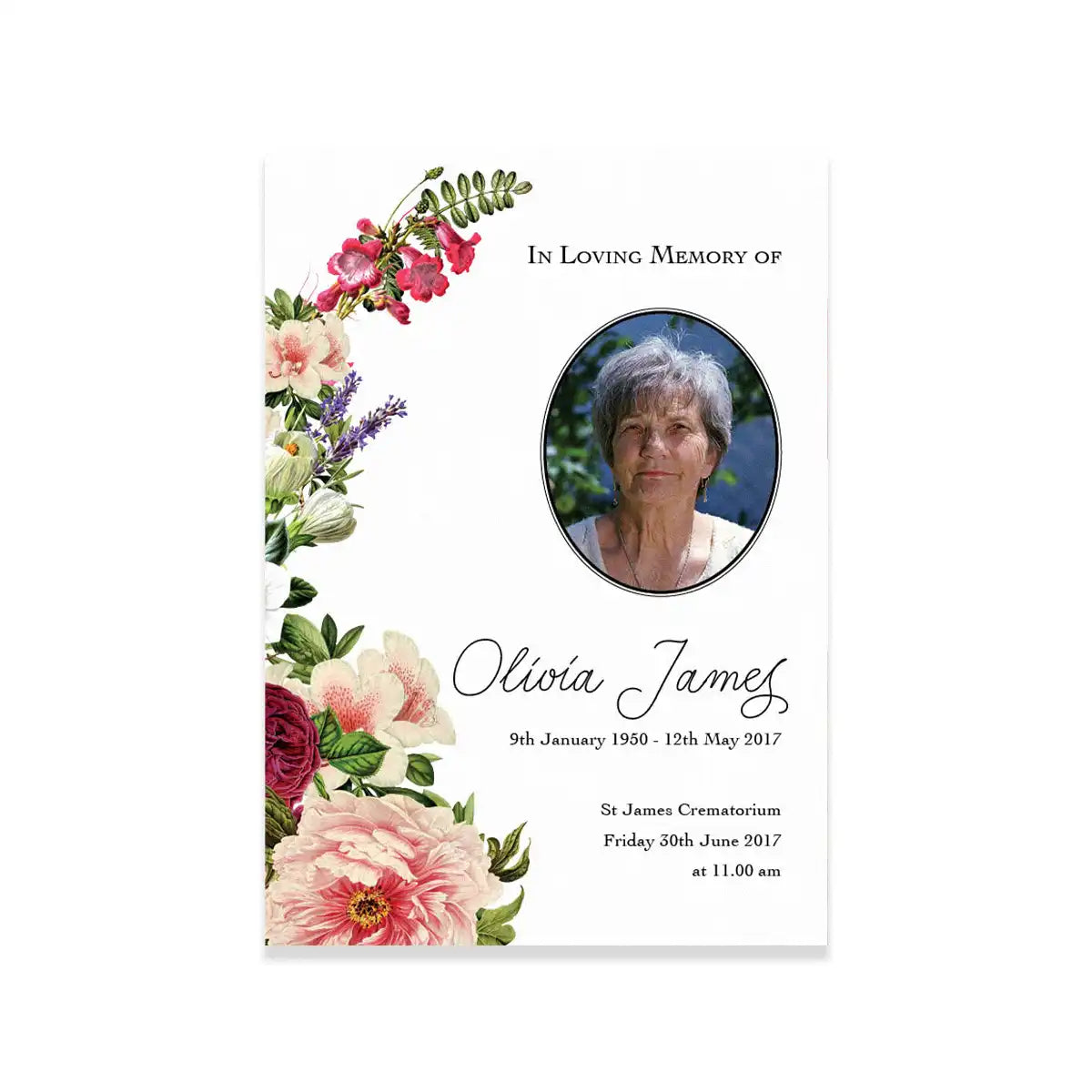 Vintage Floral Funeral Order of Service by MVB STUDIO