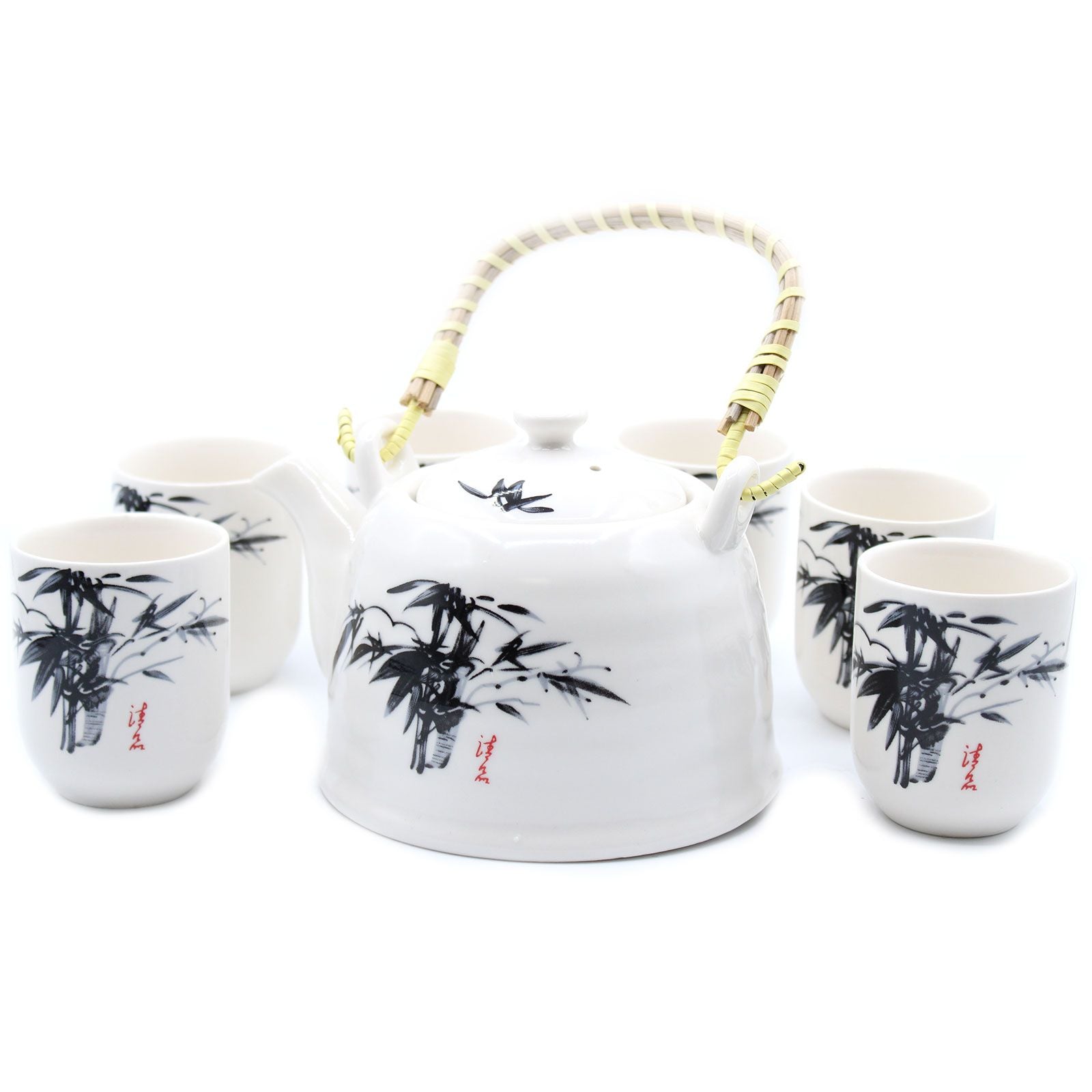 White Stone Oriental Herbal Teapot Set