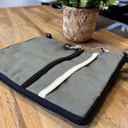Canvas Travel Laptop Pouch - Olive - MVB STUDIO STORE 