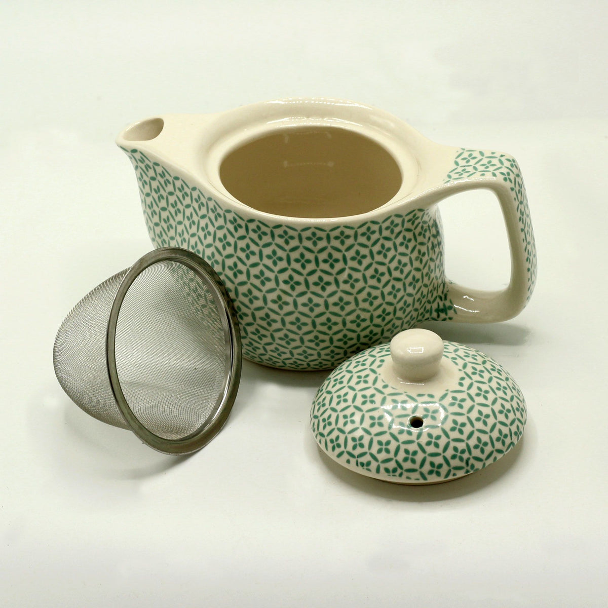 Small Green Mosaic Herbal Teapot