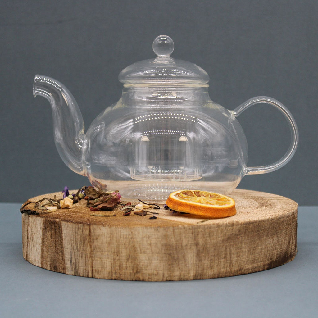Glass Infuser Teapot Round Pearl - 800ml