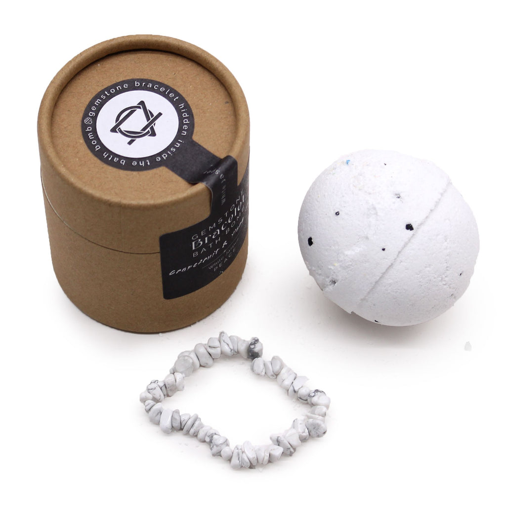 White Jasper Gem Bracelet Bath Bomb - MVB STUDIO STORE 