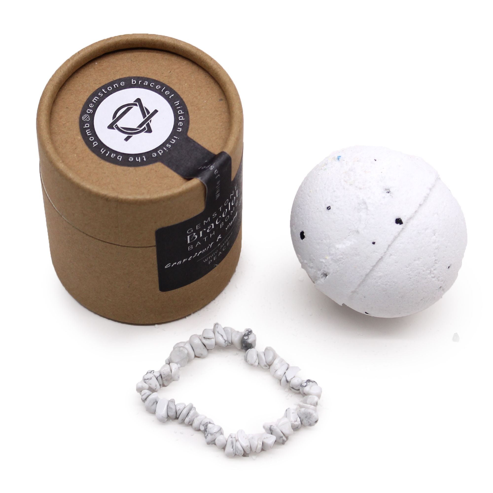 White Jasper Gem Bracelet Bath Bomb - MVB STUDIO STORE 