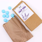 Lavender bath bombs spilled from the packaging 