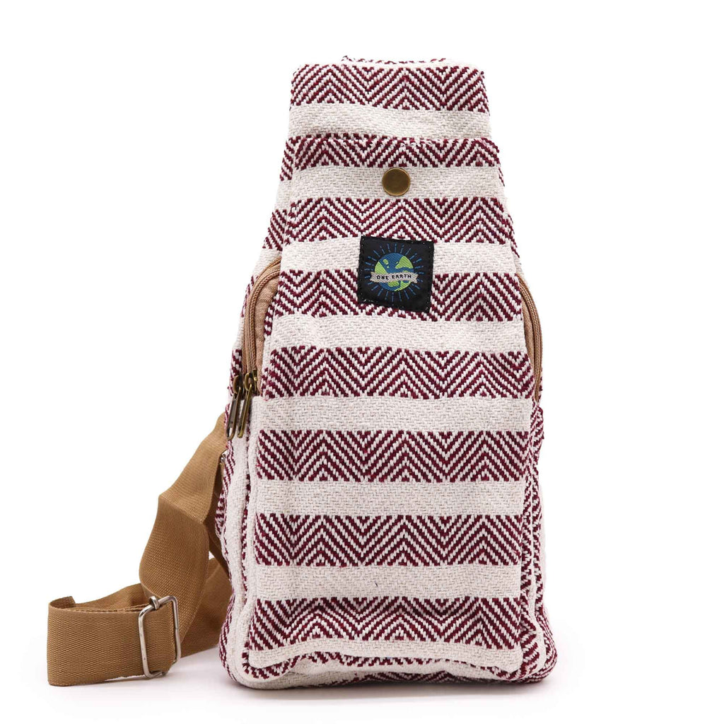Burgundy & White Body Cross Eco-friendly Bag