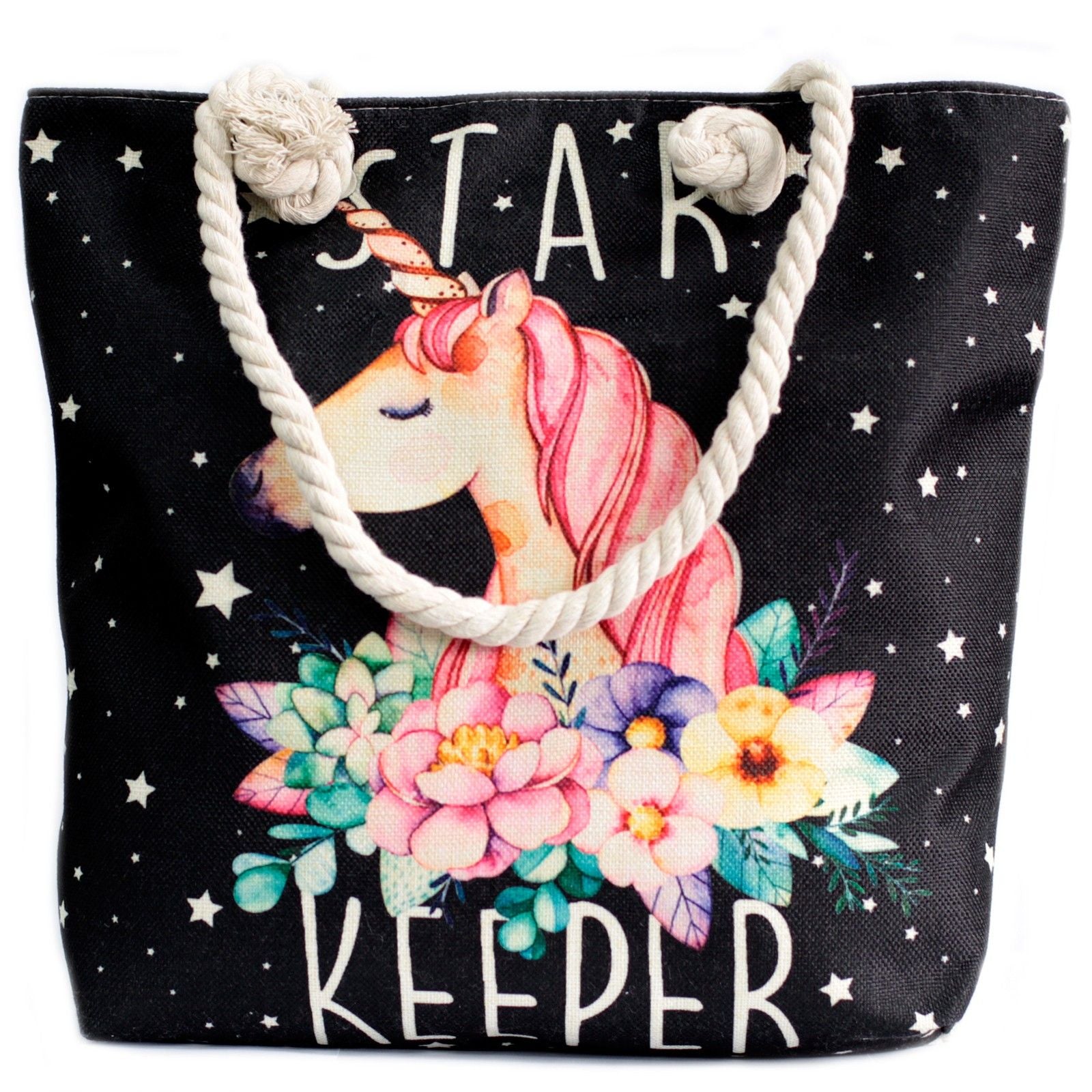 Unicorn Rope Handle Tote Bag